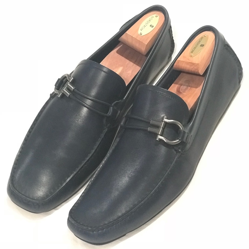 Ferragamo Navy Men’s Driver Shoes